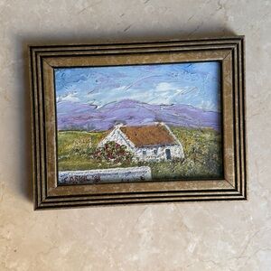 Original art - Framed Landscape Painting with Gold Frame